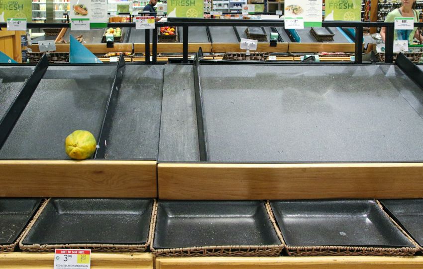 empty super market shelves