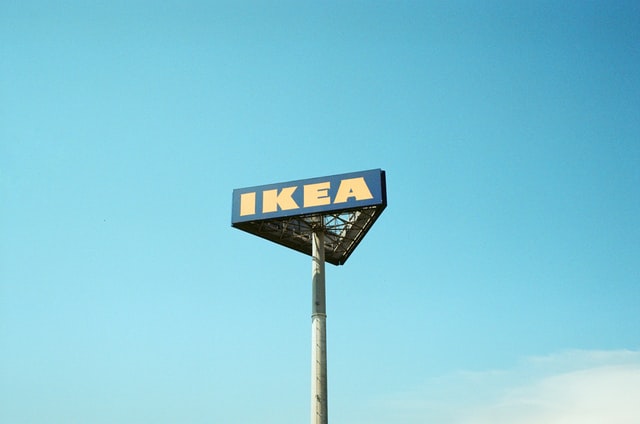 An IKEA road sign