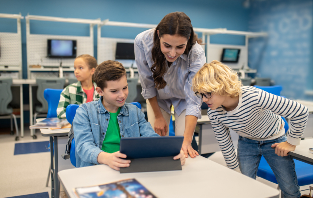 Students testing UX design tools during the UX@School digital education event in Larisa